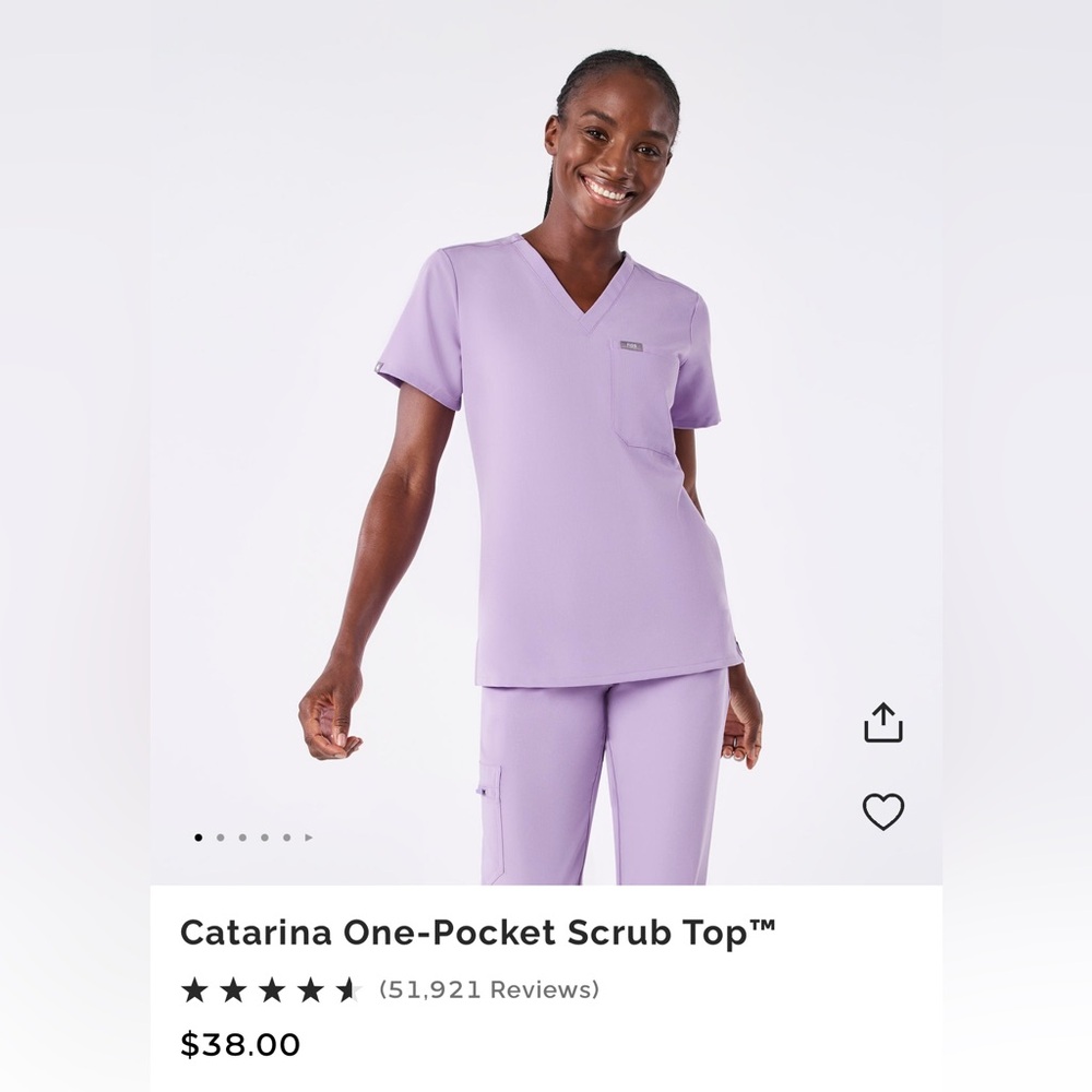 Figs Lavender Catarina One-pocket Slim Scrub Top